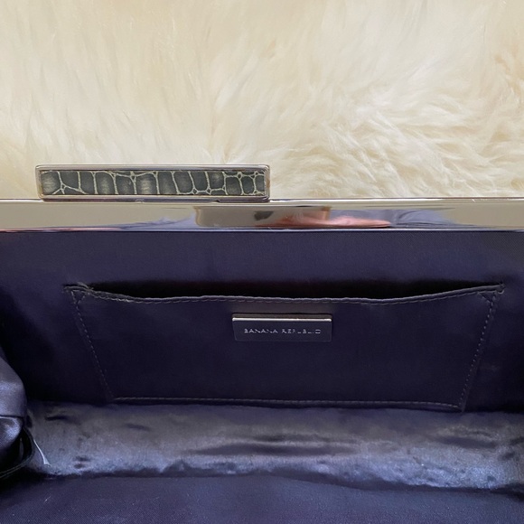 Banana Republic clutch. Gray and silver faux crocodile pattern. - Picture 4 of 4